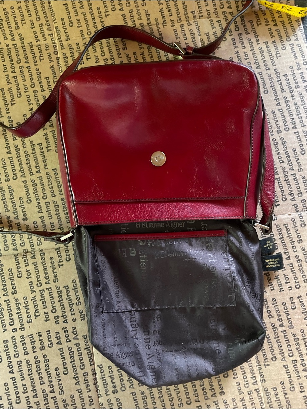 Etienne Aigner  Cherry Leather Crossbody Bag - Timeless Everyday Style - Picture 8 of 8